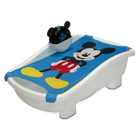 Disney Mickey Mouse My First Bubble Bath by Delta Children 3-in-1 Newborn to Toddler Bathtub with Bubble Blower (Sling Not Included) 