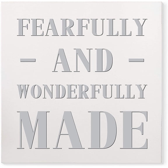 Fearfully And Wonderfully Made Wood Sign 12x12