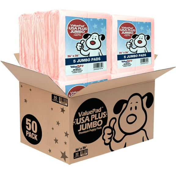 ValuePad USA Plus Puppy Pads, Jumbo 36x36 Inch, 50 Count