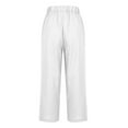 thumbnail image 5 of Brnmxoke Capri Pants for Women Casual Summer Drawstring Elastic High Waist Linen Pant Straight Leg Cropped Trouser 2025 White,XL, 5 of 6