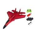 thumbnail image 1 of Avión de control remoto de 2 canales, avión de combate anticolisión, juguete volador para exteriores rojo con 3 batería, 1 of 9