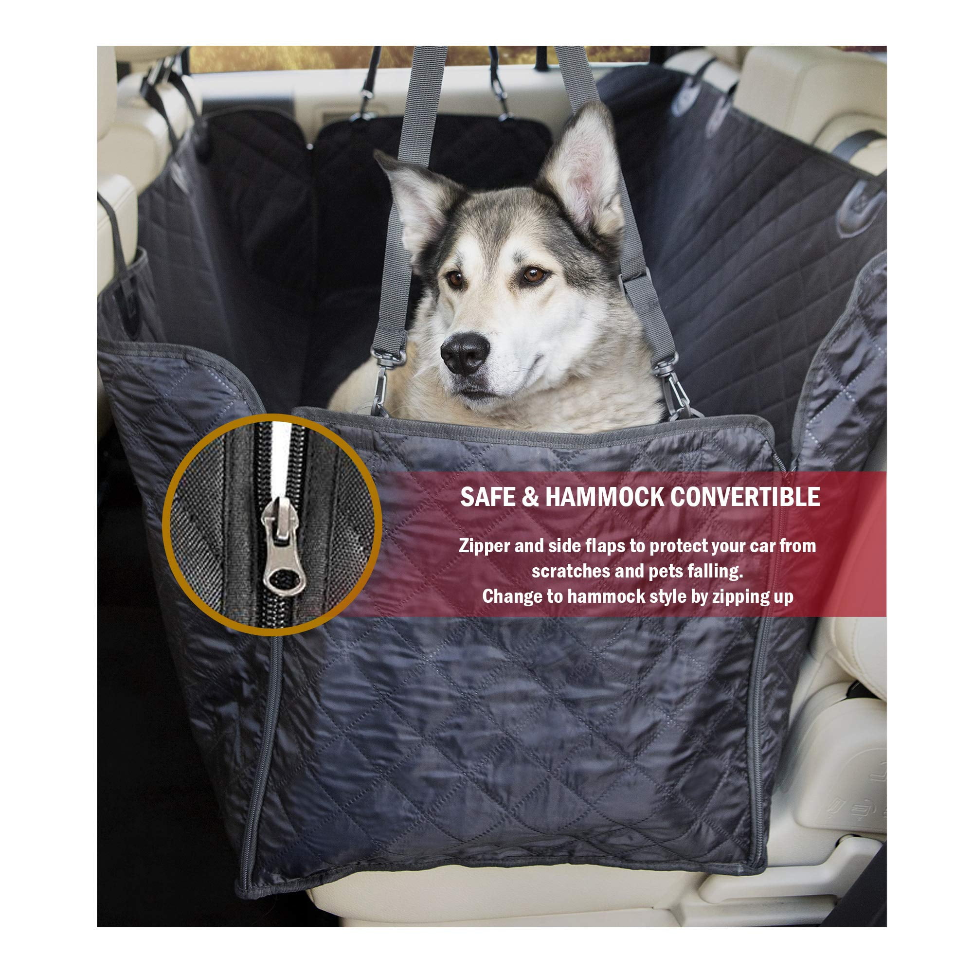 Non Slip Durable Soft Waterproof Dog Seat Cover for Cars by Bronte Living Large Hammock Style for Cars & SUVs 