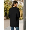 thumbnail image 5 of DARING DIVA Round Neck Pullover Long Sleeve Casual Sweater S Black, 5 of 7