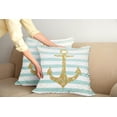 thumbnail image 2 of Ambesonne Vintage Throw Pillow Cover 2 Pack, Marine Golden Anchor, 16", Pale Blue White, 2 of 5