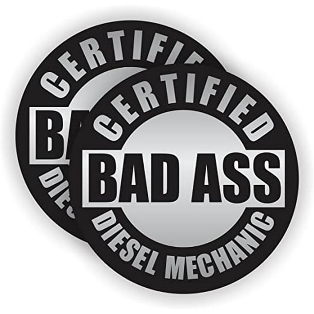 Bad Ass Diesel Mechanic Hard Hat Sticker / Helmet Decal Label 