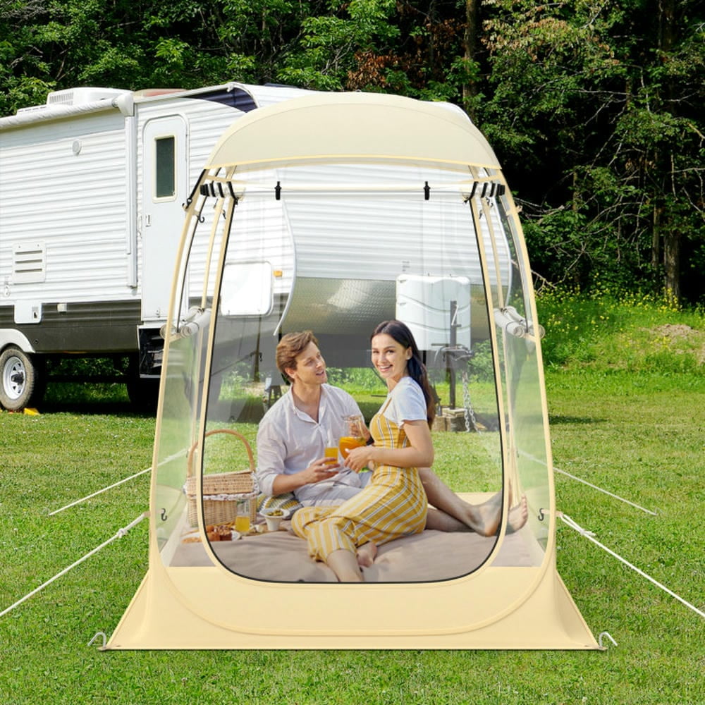 Barara King Outdoor Tent,Portable Camping Shelters,Instant Pop up Sports Tent with Carrying Bag and Floor Mat for 1-2/5-6 People-S