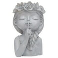 thumbnail image 4 of koolsoo Face Flower Pot Cartoon Creative Girl Bust Planter Head Planter Pot Head Planter C, 4 of 9