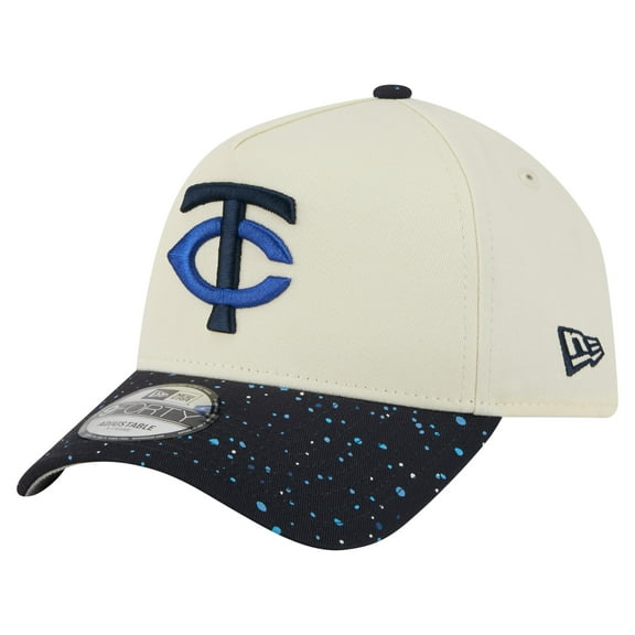 Men's New Era Cream Minnesota Twins Speckle A-Frame 9FORTY Adjustable Hat