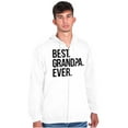 thumbnail image 4 of Best Grandpa Ever Grandfather Poppop Men's Big & Tall Graphic Zip Up Hoodie Brisco Brands 2X, 4 of 5