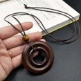 thumbnail image 1 of Retro Women Wooden Leaf Owl Long Sweater Chain Ethnic Round Necklace Clock Pendant Female Jewelry Neck Accessories Gifts Collar, 1 of 4