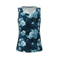 thumbnail image 4 of Xecao Ink Rose print women's scoop neck, loose-fit workout tank tops for the gym., 4 of 9