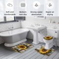 thumbnail image 6 of Summer Sunflower Bathroom Rugs Set Vintage Flowers Watercolor Wood Grain Non Slip Absorbent Soft Bath Mats 3 Piece Set with Bathroom Rug, U-Shaped Floor Mat, Toilet Seat Cover Large Size, 6 of 9