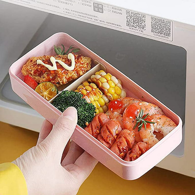 Bento Lunch Box, Meal Prep Containers, Reusable 3-Compartment