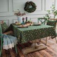 thumbnail image 3 of Cubierta de mesa con estampado de oro navideño, mantel temático para festivales navideños, decoración del hogar, verde, 4 piezas de funda de almohada Scienceny HA9102-01B, 3 of 7