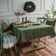 thumbnail image 3 of Cubierta de mesa con estampado de oro navideño, mantel temático para festivales navideños, decoración del hogar, verde, 4 piezas de funda de almohada Eigraketly HA9102-01B, 3 of 7