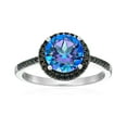 thumbnail image 1 of Pinctore Ster Silver Millennium Topaz And Black Spinel Engagement Ring, 1 of 1