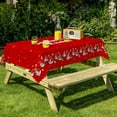thumbnail image 6 of Nanqianyi Red Christmas Tablecloth 60×84 Inch, Winter Snowman Christmas Trees Small Ball Washable Table Cloth for Kitchen Dinner Decoration, 6 of 12