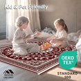 thumbnail image 4 of ODIKA 3'x5' Machine Washable Non-Slip Area Rug, Elegant Style Displaying Layered Petal Shapes And Delicate Filigree High Traffic Rug, Red, 570238, 4 of 5