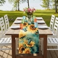 thumbnail image 3 of Sunflower Butterfly Table Runner 72 Inches Long,Retro Green Yellow Pastoral Floral Cotton Linen Table Runners Dresser Scarves,Decorative Tabletop Scarf Furniture Cover for Home Dinner Party 13"x72", 3 of 8