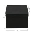 thumbnail image 2 of Household Essentials Large Fabric Storage Bins 2 Pack, Soft Poly Linen with Sturdy Sides, Attached Handle and Fully Removable Lid, Black, 2 of 7