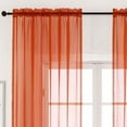 thumbnail image 4 of Woven Trends Crystal Sheer Voile Curtain Panels - Solid Rod Pocket Window Treatments with Light Filtering Sheers for Living Room, Bedroom Drapes 2-Pack Panels, 52"W x 95"L, Spice, 4 of 5