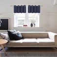 thumbnail image 2 of PiccoCasa 2Pcs Blockout Small Window Curtain Panel Kitchen Curtain, Navy Blue 52 x 18 Inch, 2 of 10