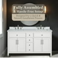thumbnail image 2 of Lavanti Oakford Solidwood 60-inch Bathroom Vanity with Sink - Stylish White, 2 of 7