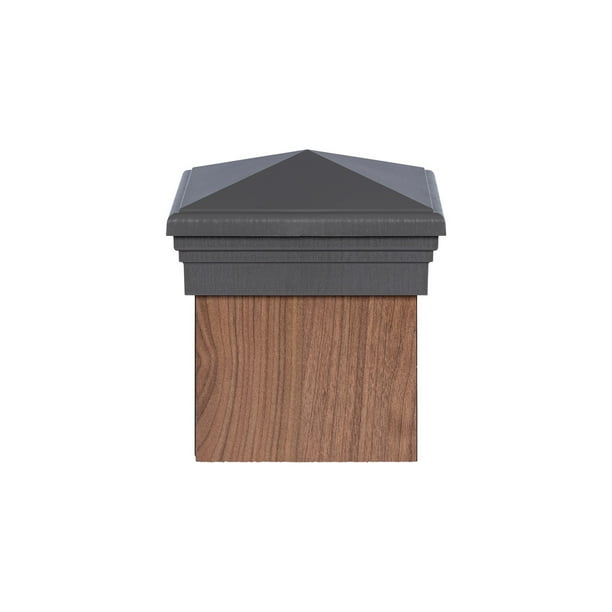 6x6 Post Caps (6.0") Gray New England Pyramid Style Top for Fences