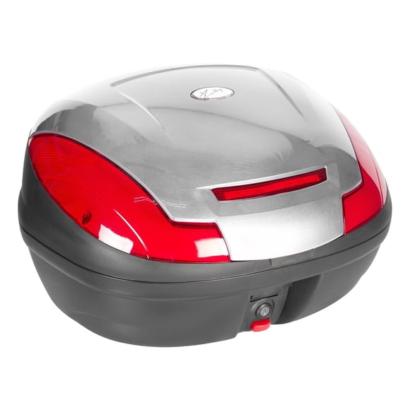 Caja porta equipaje para moto Kinlley 43L Plata con LED