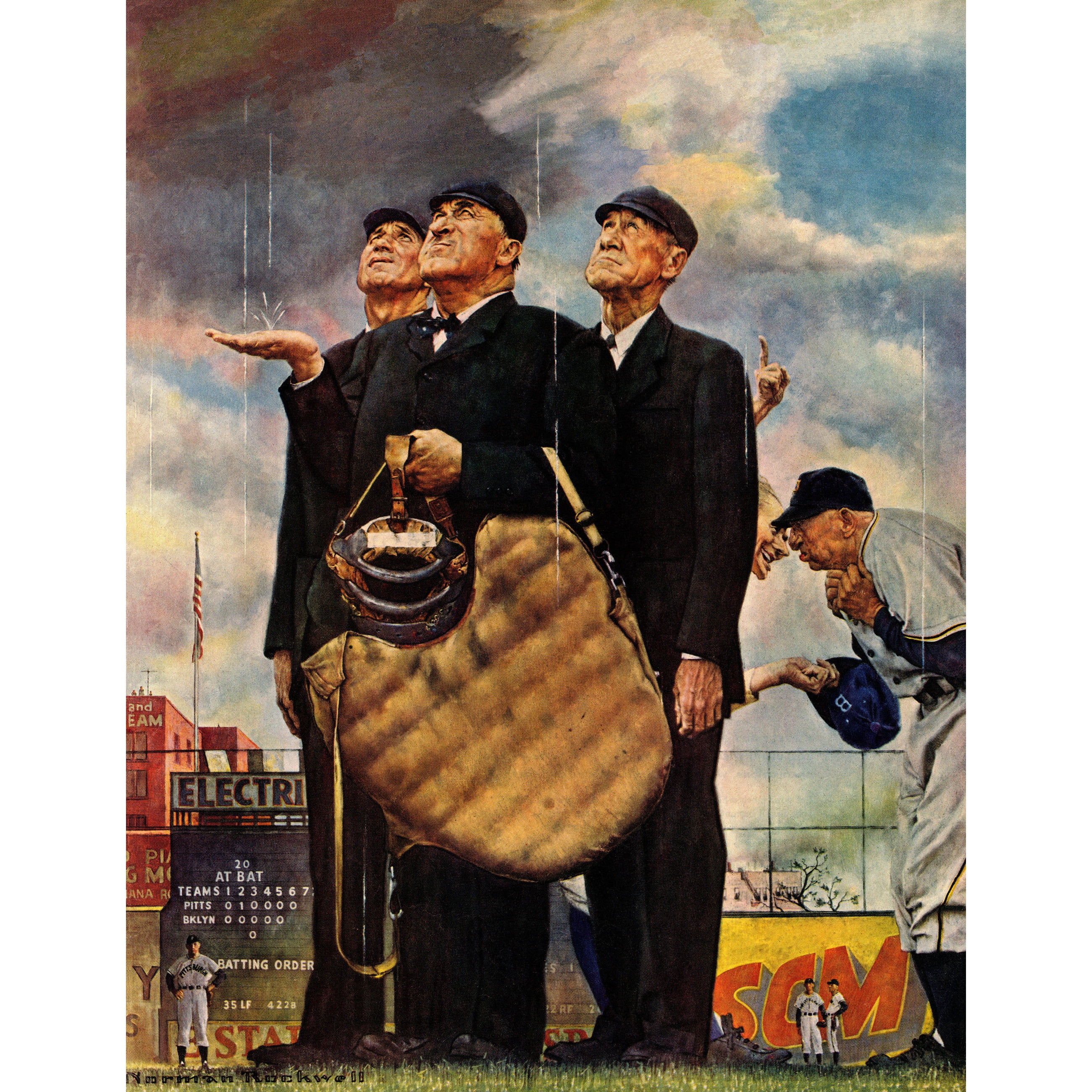 Marmont Hill "Bottom of the Sixth" by Norman Rockwell Painting Print on Canvas