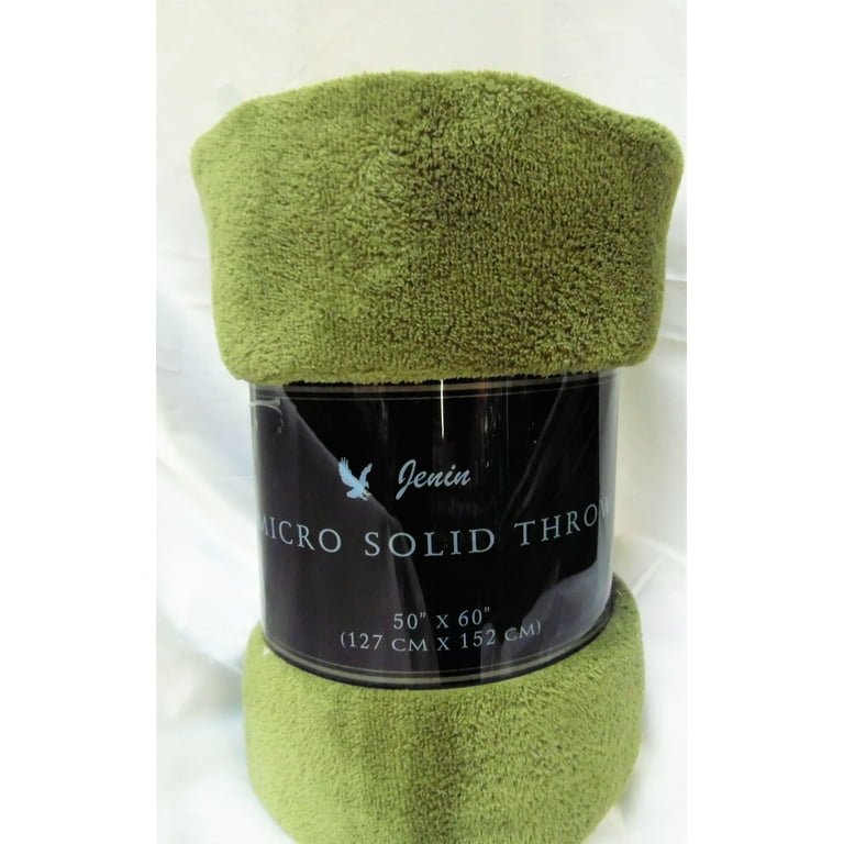 1 SAGE GREEN Solid Soft Warm Versatile Small Throw Lightweight Travel Micro Plush Bed Blanket