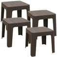 thumbnail image 1 of Sunnydaze 18" Square Polypropylene Outdoor Patio Side Table - Brown - Set of 4, 1 of 10