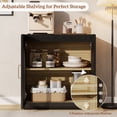 thumbnail image 2 of Aufeile 30" Modern Buffet Sideboard with Arched Glass Doors, Accent China Storage Cabinet with Adjustable Shelf for Dining Room, Entryway, Black Set of 3, 2 of 8