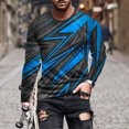 thumbnail image 2 of ZCFZJW Mens Fall Graphic T-Shirts Casual Long Sleeve Funny 3D Novelty Graphic Crewneck Pullover Tops Loose Lightweight Comfy Baggy Workout Tees Sweatshirt Blue XXXXL, 2 of 5
