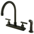 thumbnail image 1 of Kingston Brass Manhattan Double Handle 8" Kitchen Faucet with Non-Metallic Sprayer, 1 of 2