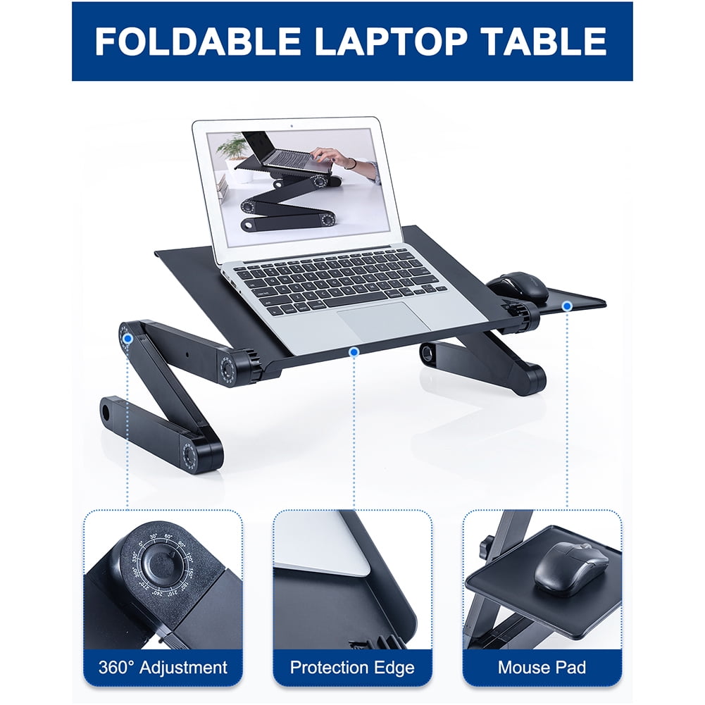 Private Jungle Adjustable Laptop Stand Laptop Desk with 2 CPU Cooling USB Fans for Bed Aluminum Lap Workstation Desk with Mouse Pad, Black Private Jungle Adjustable Laptop Stand Laptop Desk with 2 CPU Cooling USB Fans for Bed Aluminum Lap Workstation Desk with Mouse Pad, Black