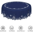 thumbnail image 6 of Christmas Round Tablecloth 70 Inch Navy Blue and White Snowflakes Circular Table Cloth Washable and Reusable Fabric Table Cover for Kitchen Dining Winter Holiday Xmas New Year Party Decoration, 6 of 7