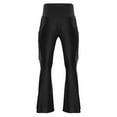 thumbnail image 6 of iiniim Mens 2-Piece Set Latin Dance Outfits Long Sleeve Bodysuit Dance Leotard with Flared Pants Black XL, 6 of 7