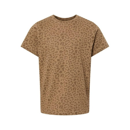 LAT B38038842 Youth Fine Jersey T-Shirt Brown Leopard - Extra Small