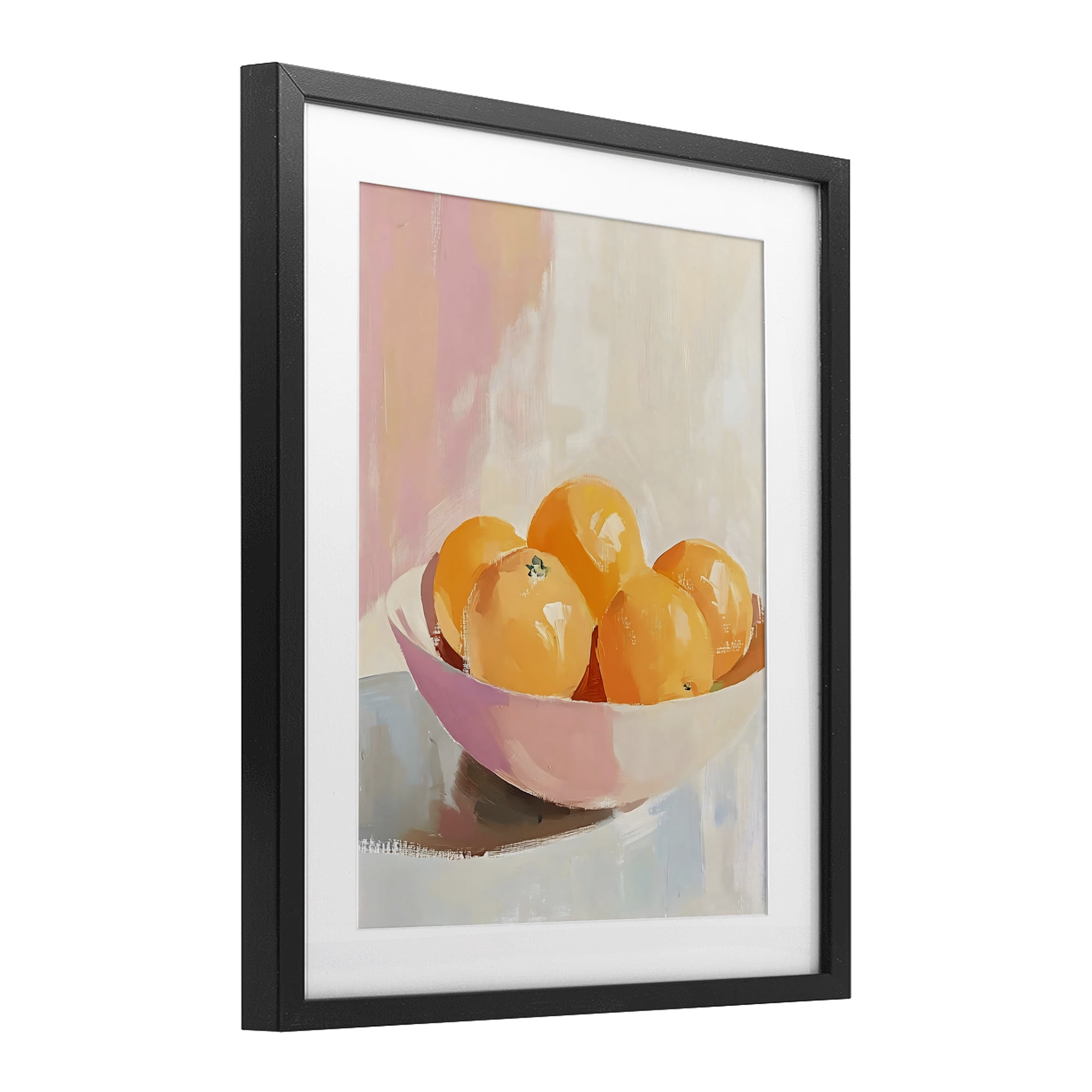 Stupell Industries Pastel Bowl of Oranges Black Framed Print Under Glass, design by The Prints Vibe