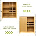 thumbnail image 3 of Sideboard Cabinet, Accent Storage Cabinet with Adjustable Shelves, Wine Rack for Home, Kitchen, Dining Room - SMT-WR034OAK, 3 of 5
