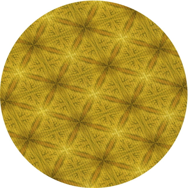 Ahgly Company Tapis d'Intérieur Lavables en Machine, Ronds, Transitionnels, Brun Bisque Foncé, Ronds de 8'
