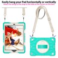 thumbnail image 5 of For iPad 6th/5th Gen 9.7"(2018/2017) Case,Kids Friendly,With Rotatable Adjustable Hand Strap,Retractable Kickstand,Shoulder Strap,Kids Friendly,Shockproof Anti-fall Rugged Heavy Duty Case,Mint, 5 of 10