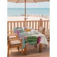 thumbnail image 2 of Outdoor Tablecloth with Umbrella Hole for Patio/Picnic/Party/Camping, Cactus Tropical Watercolor Waterproof Table Cloth Rectangle Table Cover Washable, Linen Texture Summer (60"x 102"), 2 of 8