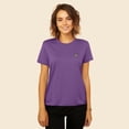 thumbnail image 3 of Dalix Sorcerer Frog Embroidered Cotton Relaxed Short Sleeve Tee T Shirt Womens in Purple S Small, 3 of 5