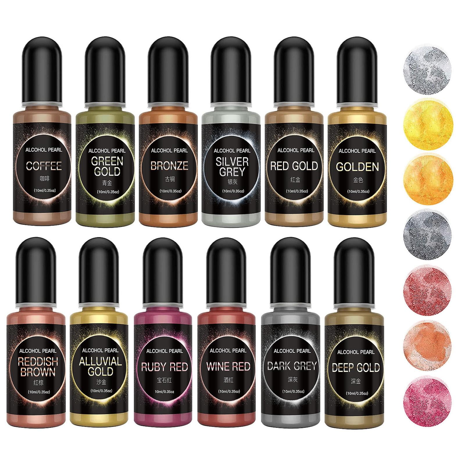 FVDPWYE 12 Colors - Epoxy Resin Pigment Dye Liquid Dye Resin Dye Each 1ml for Tableware