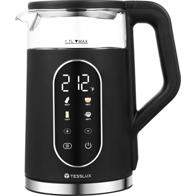 Tetera eléctrica Tesslux 1.7L 1500W con control de temperatura