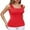 Red1, variant on Charmo Womens Scalloped Neck Tank Tops Wider Straps Undershirts Ribbed Camisole Built-in Removable Bra Cami Shirt