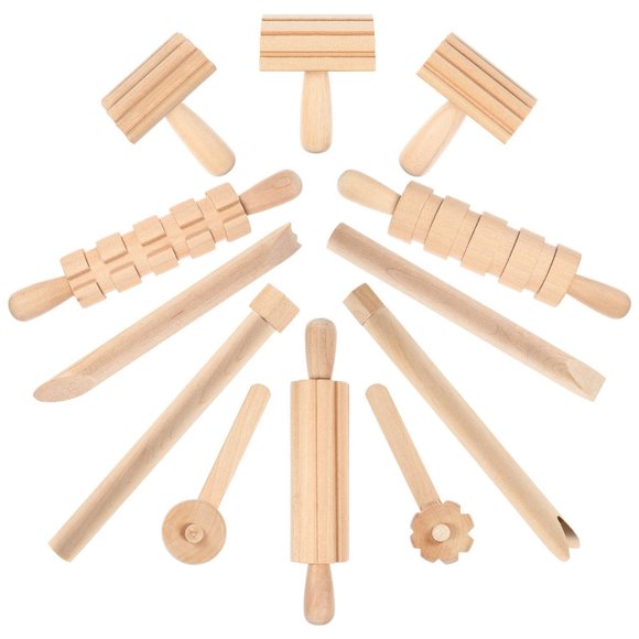 HLONK Plasticine Tools Clay Modeling Wooden Scraper Kids Toys Pottery Sculpting for Mason Child