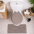 thumbnail image 2 of Taupe Round Molded Wood Toilet Seat 17 Inches, 2 of 7
